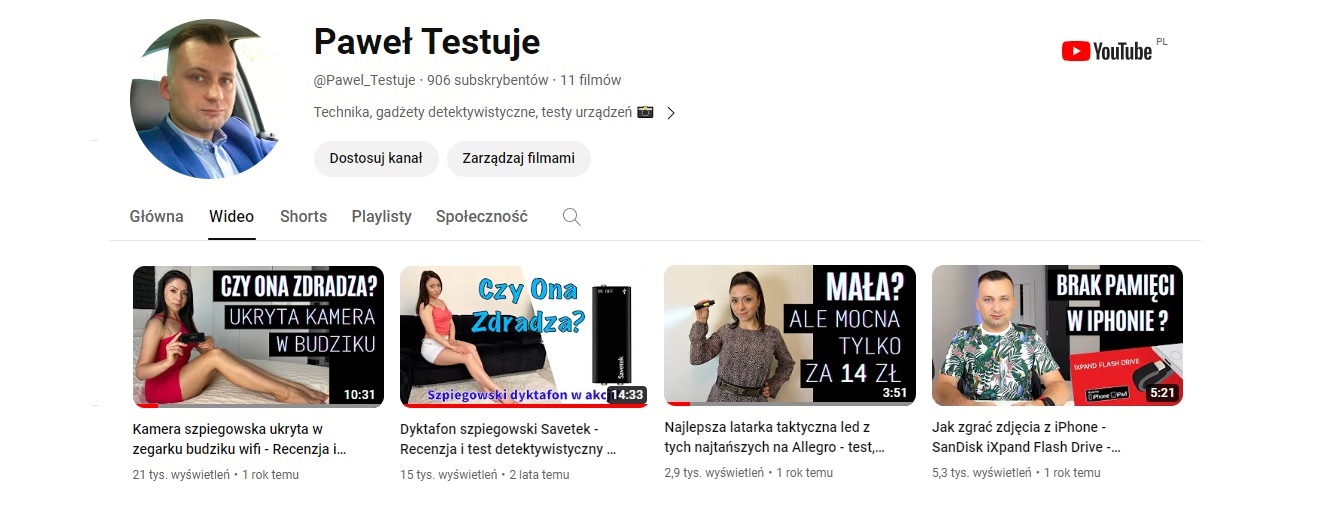 pawel testuje YouTube